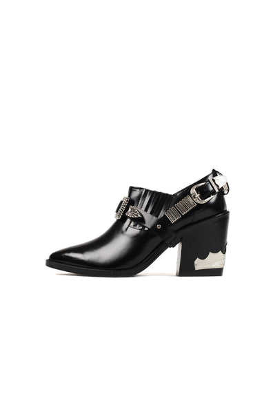 Buckled Chunky Heel Booties - cooder