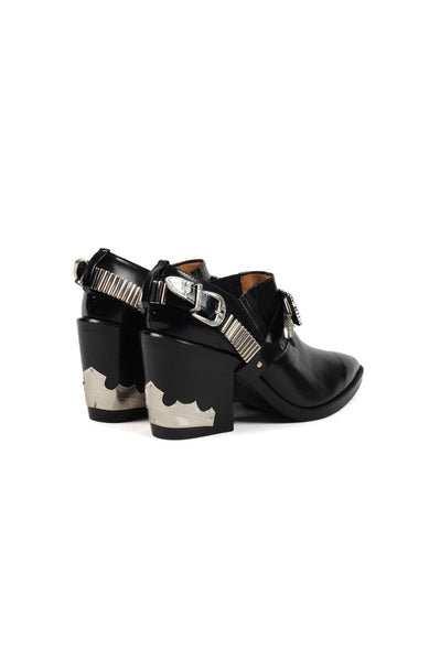 Buckled Chunky Heel Booties - cooder