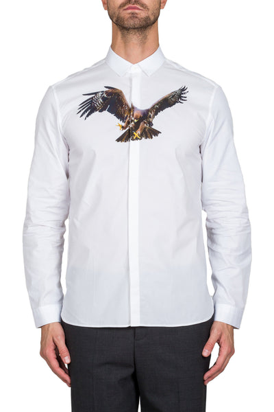 Hawk Print Short Sleeves Shirt - cooder