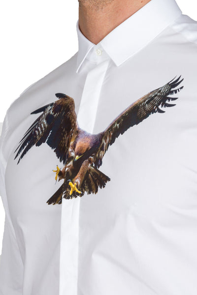 Hawk Print Short Sleeves Shirt - cooder