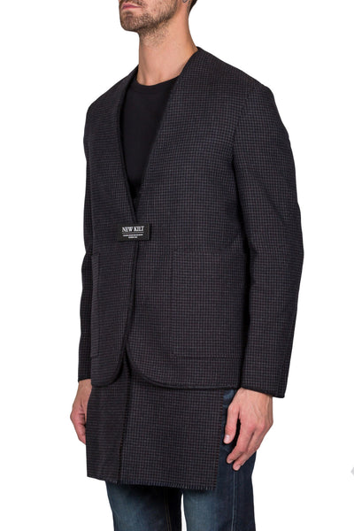 Buttonless Jacket With Detachable Scarf - cooder
