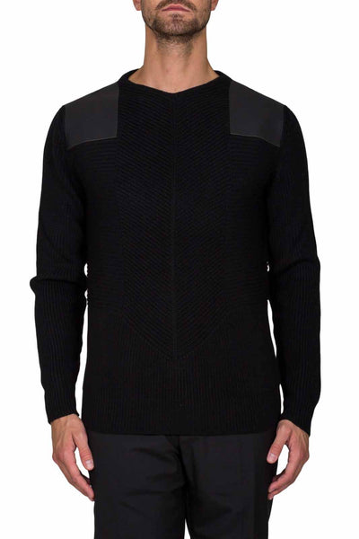 Bonded Leather Crewneck - cooder
