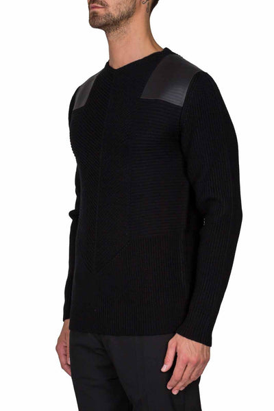 Bonded Leather Crewneck - cooder