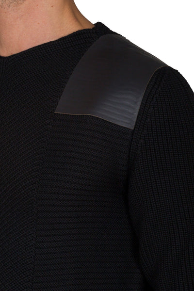 Bonded Leather Crewneck - cooder