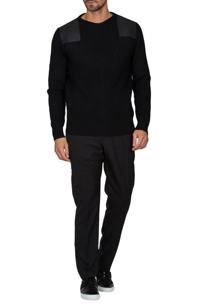 Bonded Leather Crewneck - cooder
