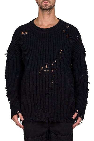 Destroyed Oversized Boucle Sweater - cooder