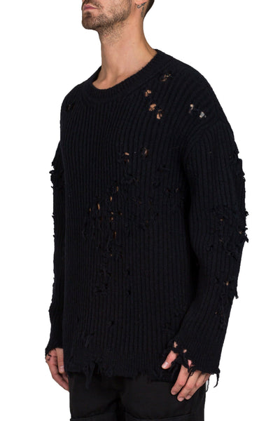 Destroyed Oversized Boucle Sweater - cooder