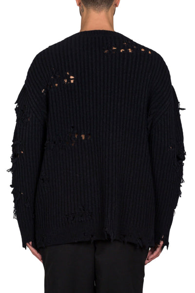 Destroyed Oversized Boucle Sweater - cooder