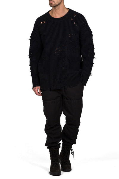 Destroyed Oversized Boucle Sweater - cooder