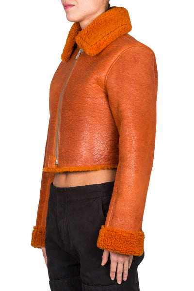 Cropped Shearling Flight Coat - cooder