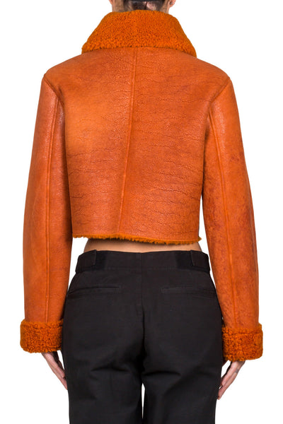 Cropped Shearling Flight Coat - cooder