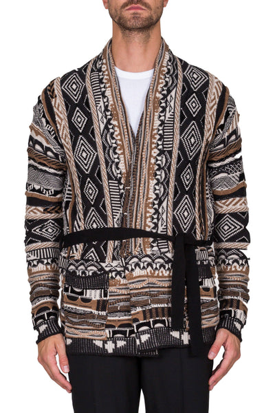 Patterned Wrap Cardigan - cooder
