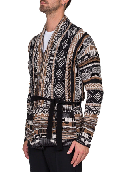 Patterned Wrap Cardigan - cooder