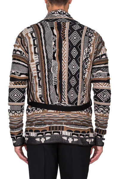 Patterned Wrap Cardigan - cooder