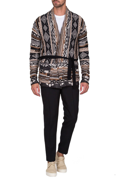 Patterned Wrap Cardigan - cooder