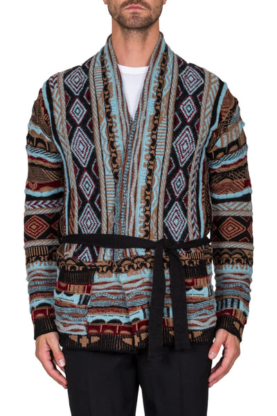 Patterned Wrap Cardigan - cooder