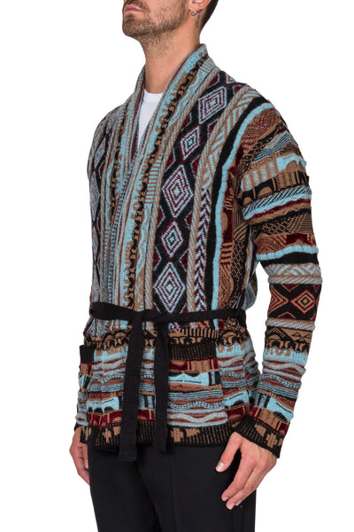 Patterned Wrap Cardigan - cooder