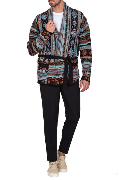 Patterned Wrap Cardigan - cooder