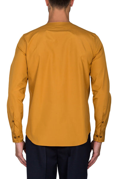 Shirt With Raw Cut V Neckline - cooder