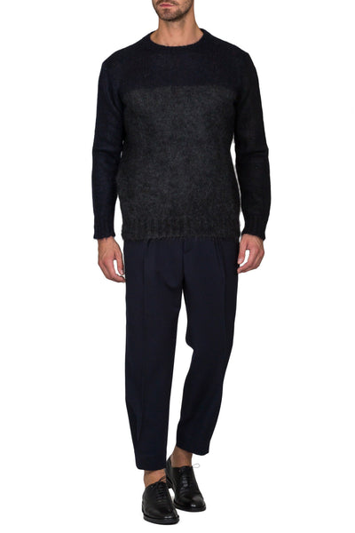 Crew Neck Sweater In Two-Tone Stockinette - cooder
