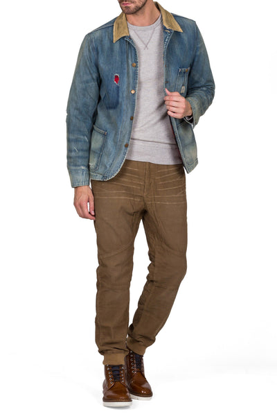 Distressed Denim Chore Jacket - cooder