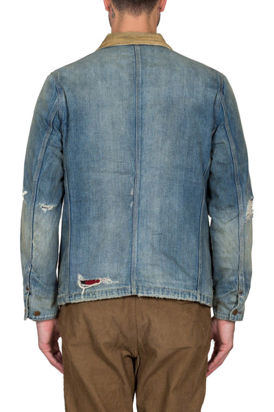 Distressed Denim Chore Jacket - cooder