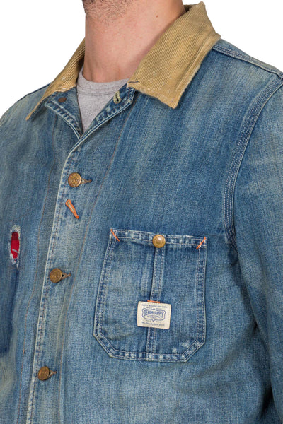 Distressed Denim Chore Jacket - cooder