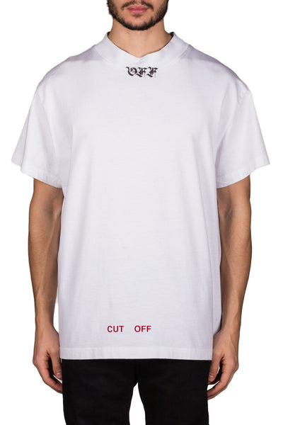 Mock Neck Tee S/S White Black - cooder