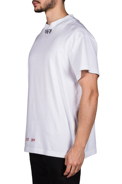 Mock Neck Tee S/S White Black - cooder