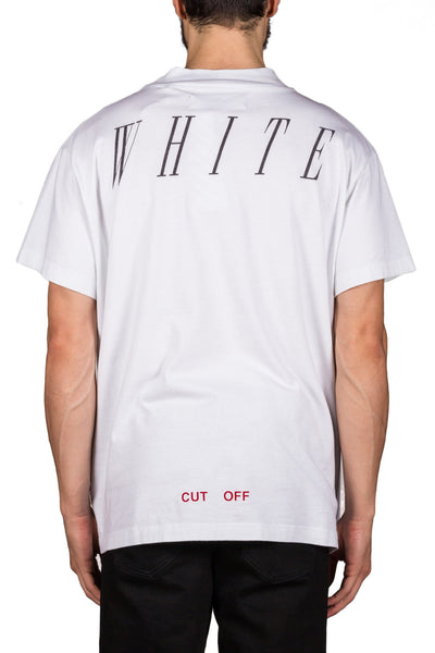 Mock Neck Tee S/S White Black - cooder