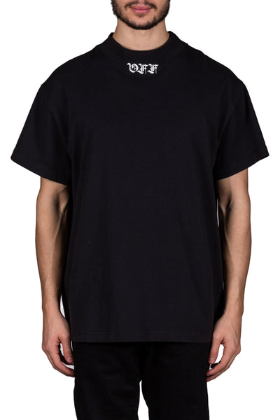 Mock Neck Tee S/S Black White - cooder