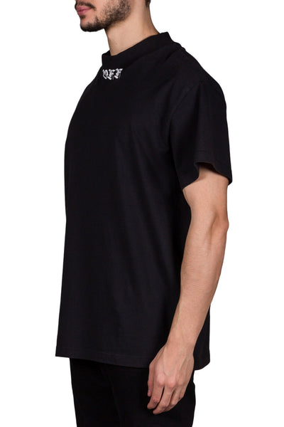 Mock Neck Tee S/S Black White - cooder