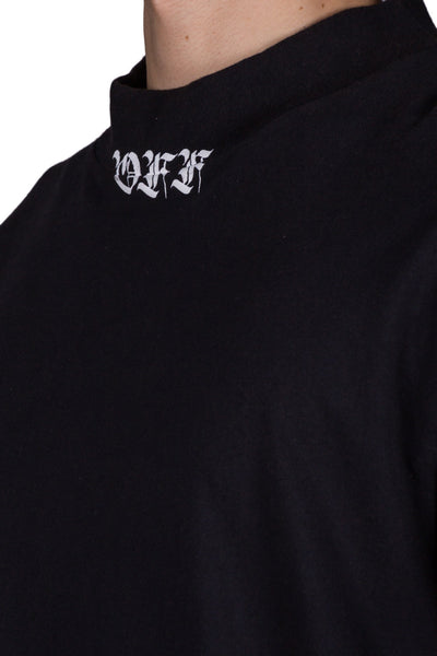 Mock Neck Tee S/S Black White - cooder