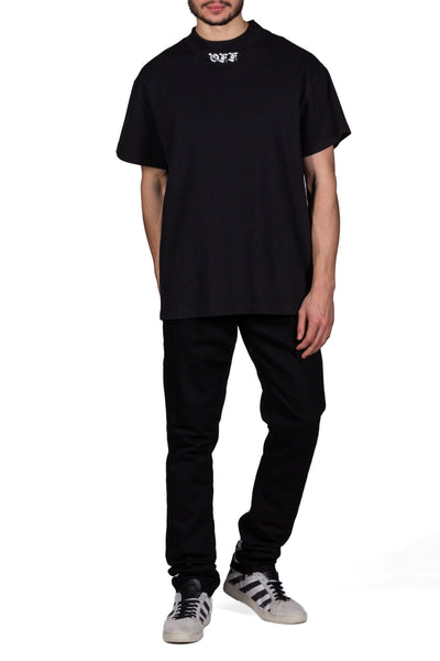 Mock Neck Tee S/S Black White - cooder