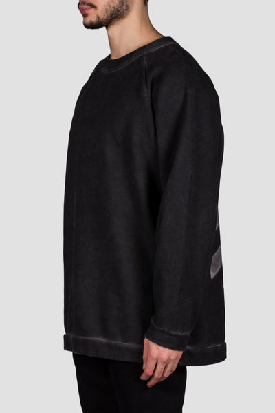 Fleece Crewneck Garment Dye Black No Col - cooder