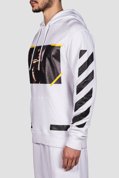 7 Opere Hoodie White All Over - cooder