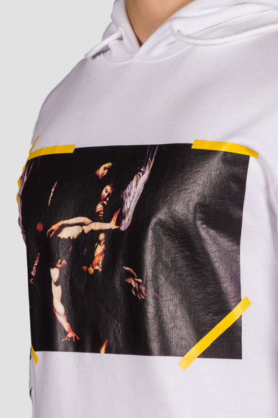 7 Opere Hoodie White All Over - cooder