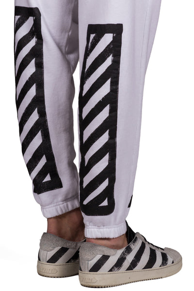 Brushed Diagonals Pants White - cooder