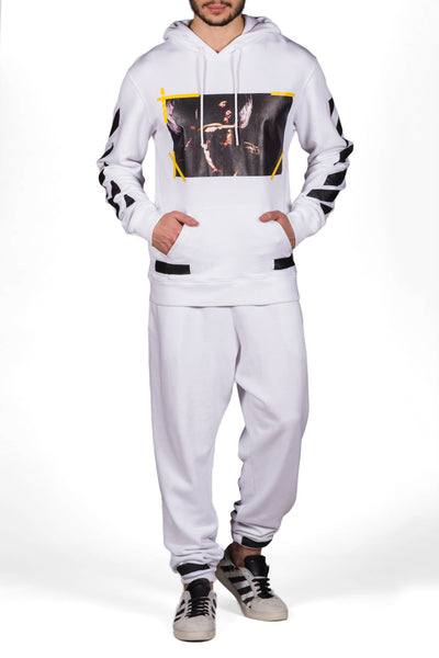 Brushed Diagonals Pants White - cooder