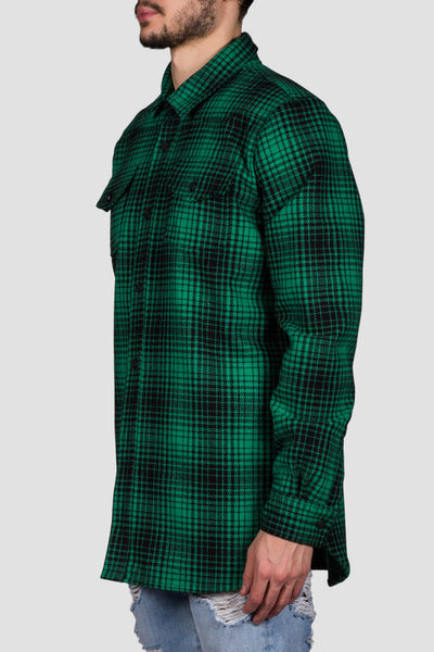 Tartan Shirt Green/Black Diag All Over W - cooder