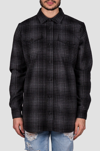 Tartan Shirt Grey/Black Diag All Over Wh - cooder