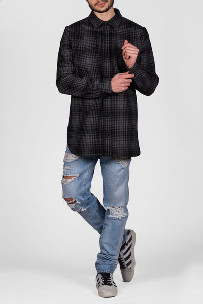 Tartan Shirt Grey/Black Diag All Over Wh - cooder