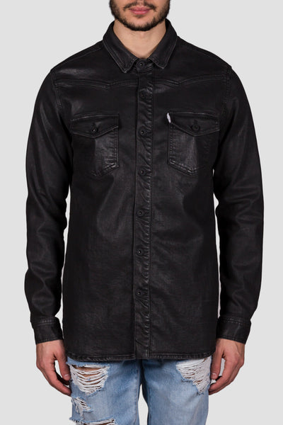 Brushed Denim Shirt Black - cooder