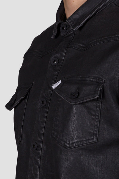 Brushed Denim Shirt Black - cooder