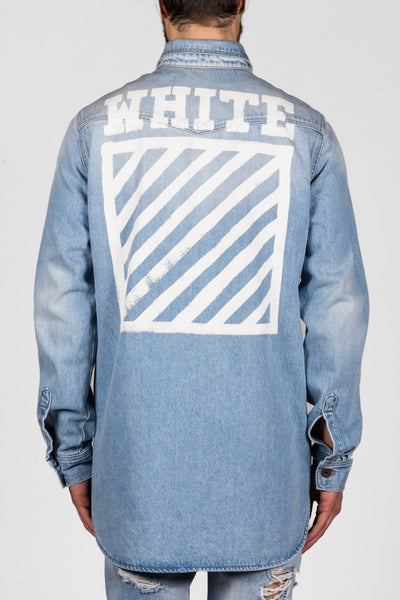 Brushed Denim Shirt Bleach White - cooder