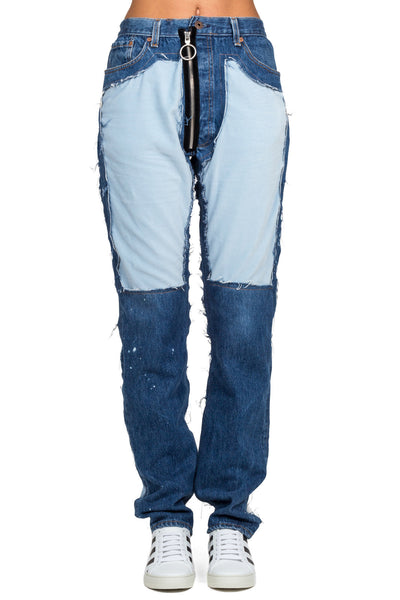 Inlay Velvet Patch 5 Pockets Jeans - cooder