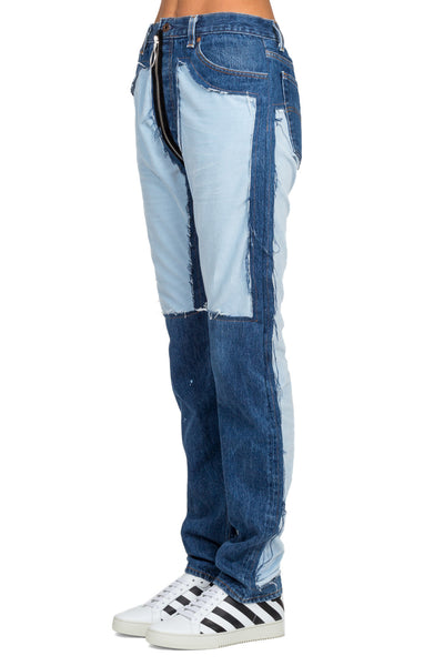 Inlay Velvet Patch 5 Pockets Jeans - cooder