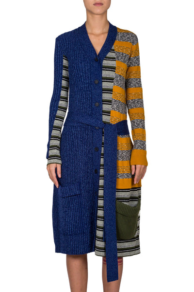 Contrast Striped Long Cardigan - cooder