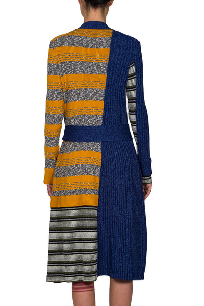 Contrast Striped Long Cardigan - cooder