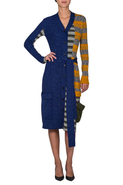 Contrast Striped Long Cardigan - cooder